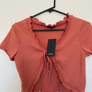 Ruffled Coral Women's Top